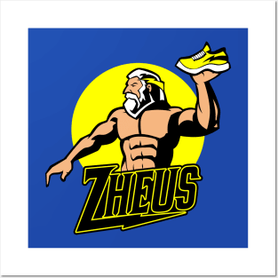 Funny Zeus Greek Mythology Gods Sneakers Pun Sports Logo Posters and Art